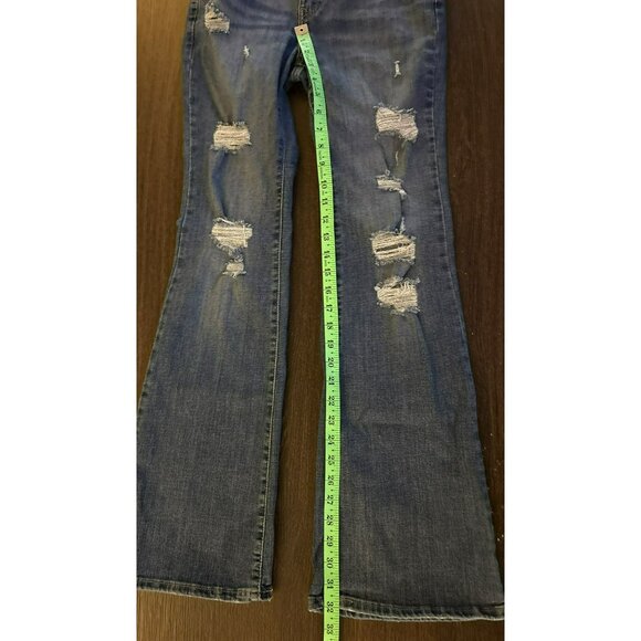 Levi's 726 Flare Distressed Ripped Jeans Size 27 - Picture 11 of 11